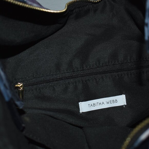 Tabitha Webb Velvet Black Purple Floral Roses Flowers Fairytale Purse Hobo Bag - Picture 8 of 12